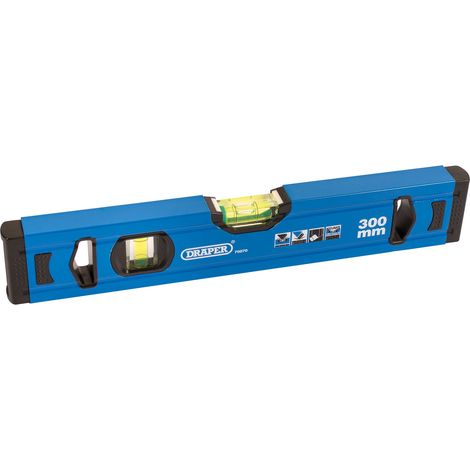 Draper 300mm Aluminum Box Section Level – Precision Bubble Spirit Level for Construction and DIY Projects (1/5)