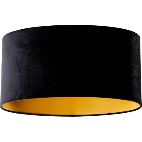 Samtlampenschirm schwarz oval 50/33/25