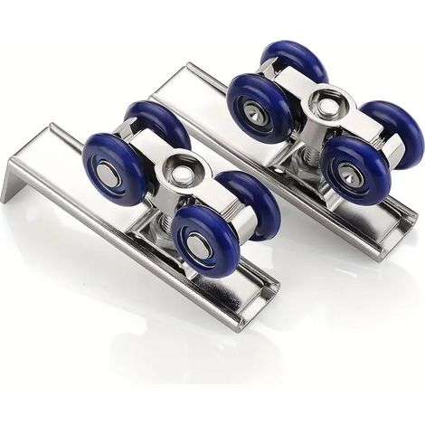 Lot de 2 roulettes pour porte coulissante, galets à 4/8 roues pour portes intérieures et armoires (1/4)
