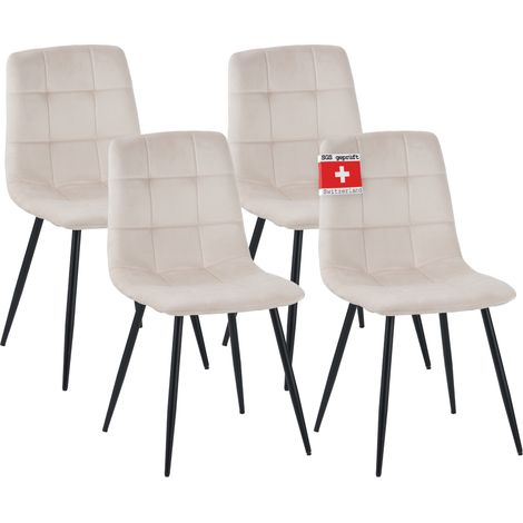 Albatros Esszimmerstühle 4er Set BORA Beige - Komfortabler Polsterstuhl für Modernes und Stilvolles Design am Esstisch - Küchenstuhl oder Stuhl Esszimmer mit hoher Belastbarkeit bis 110kg (1/5)