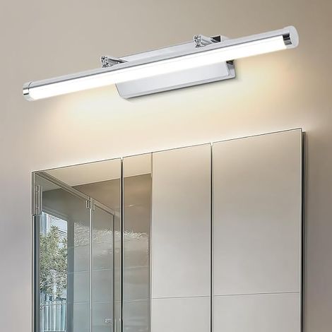 Badezimmer-Wandleuchte 8 W 40 cm – Spiegelleuchte mit Schalter, Schutzart IP44, neutralweiß 4000 K, ideal zum Schminken – LED-Leuchte, 100–240 V Wechselstrom, nicht dimmbar