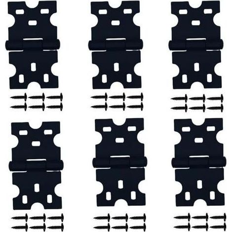 6 Pcs Charnières Noires, Les Charnières D'armoire avec des Vis Conviennent pour Petites Portes/Tiroirs/Fenêtres/Quincaillerie de Meubles de Maison (1/4)