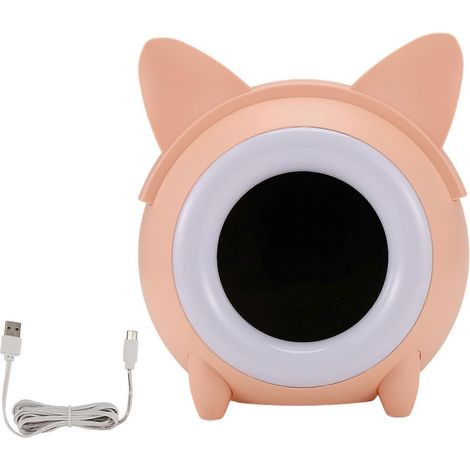 Réveil pour chambre d'enfant, horloge d'apprentissage du sommeil pour tout-petits, veilleuse rose, cadeau (1/5)