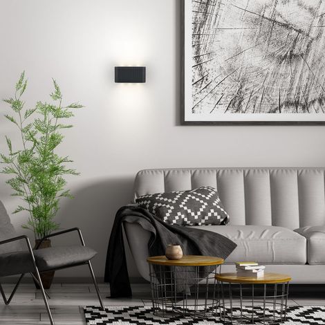 Briloner Lampe murale sans fil 17,5x9x4,5 cm rectangulaire 1 W 150 lm 2700 K blanc chaud intensité variable anthracite - Applique murale pour salon chambre couloir (1/5)