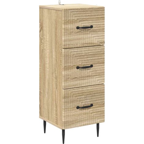 Cajonera Roble Sonoma 33 x 34,5 x 89,5 cm Madera de Ingeniería vidaXL