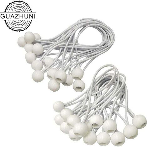 Tenditore elastico, corda elastica, 30 pezzi Tenditore per telone per striscioni, teloni, padiglioni, tende, imbracatura di estensione per tende, supporto per telone (bianco-150mm)