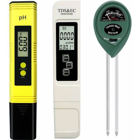 1 pz Misuratore PH Misuratore TDS PPM Tester PH del suolo Kit PH/EC digitale Misuratore PH digitale 3 in 1 TDS EC e misuratore di temperatura Tester di umidità del suolo delle piante Combo per casa, g (1/5)