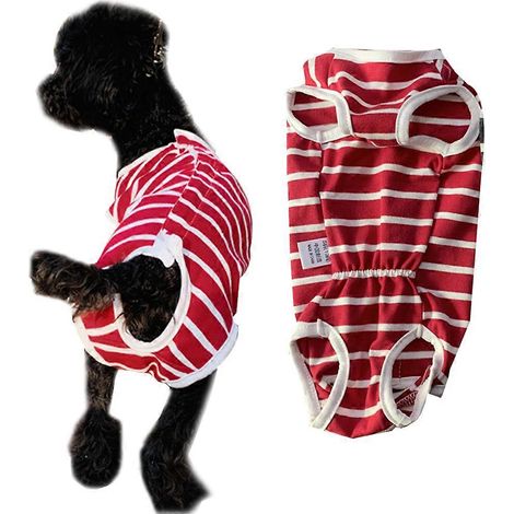 Culotte physiologique une pièce pour chien, culotte hygiénique pour animaux, vêtements rayés pour animaux - Taille L (1/5)
