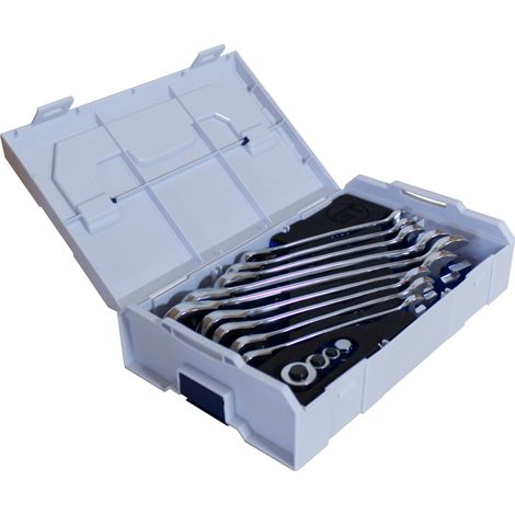 GOTOOLS Ratschen-Ringschlüssel-Set 13-tlg. 8-19mm umschaltbar in L-Boxx Mini