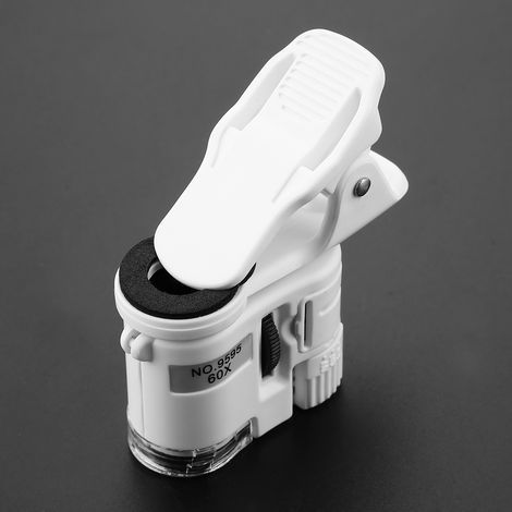 Microscope de tlphone Portable Microscope 60X de loupe de lumire UV de loupe LED du Mini-tlphone Portable (1/5)