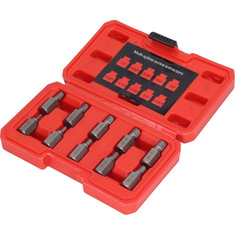 10 Pièces Extracteurs de Vis Hexagonaux Multi-Cannelures pour Boulons et Vis Cassés (1/5)