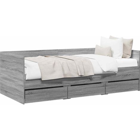 Bed Frame with Storage Grey Sonoma 80 x 200 cm Engineered Wood vidaXL (1/5)