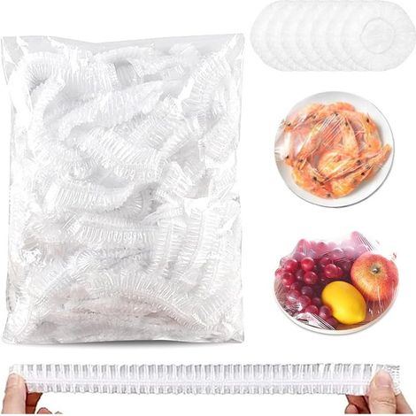 Lot de 300 couvercles alimentaires élastiques réutilisables pour garder les aliments frais. (1/5)