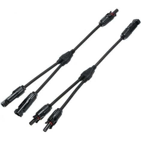 1x paire de connecteur (1 à 2 branches) de panneau solaire, MC4 durable et économisé pour famille (1 à 2) (1/4)