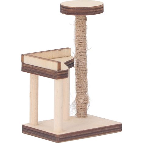 Mini-Katzenklettergerüst Modell Mehrzweck-Puppenhaus-Katzenklettergerüst Dekoration DIY Miniaturspielzeug für Puppenhäuser im Maßstab 1:12 Stil 2 (Ca. 7,4 x 4,7 x 3,2 cm / 2,91 x 1,85 x 1,26 Zoll) (1/5)