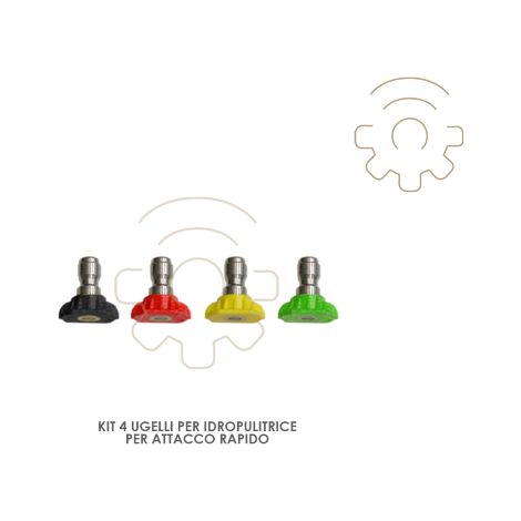 Kit de 4 buses pour nettoyeur haute pression buse connexion rapide connexion rapide pour nettoyeur haute pression