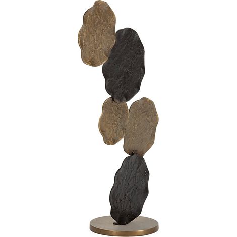 Sculpture décorative en aluminium KLARI H 93cm – Doré & Bronze noirâtre (1/3)