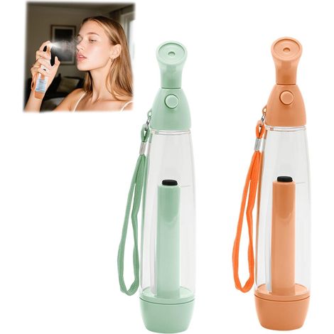 Water Mist, Water Mist, Facial Water Mist, Pulverizador Portátil, Hidratación para Cuerpo y Rostro, Ideal para Playa e Hidratación al Aire Libre en Verano (Verde + Naranja) (1/5)