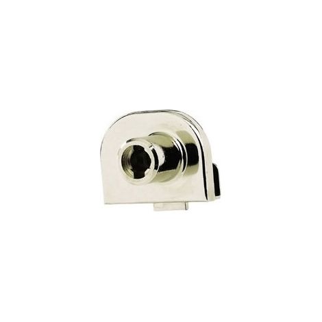 Serrure pour portes battantes double en verre - Décor : Nickelé - Matériau : Zamac - Pour verre d'épaisseur : 6 mm - OJMAR (1/2)