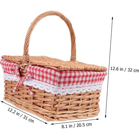 Picknickkorb – Organizer aus geflochtenem Rattan, glatt, robust und sicher zur Dekoration geeignet. (1/4)
