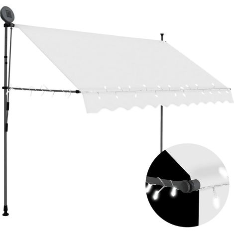 vidaXL Manual Retractable Awning with LED 250 cm Cream