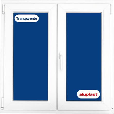 Ventana PVC Reforzado 1000x1200 2 Hojas Blanca Oscilobatiente Transparente (1/2)