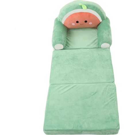 Adorable fauteuil pliable pour enfant avec dossier, 2 en 1, convertible en canapé-lit pour salon ou chambre, vert (1/5)