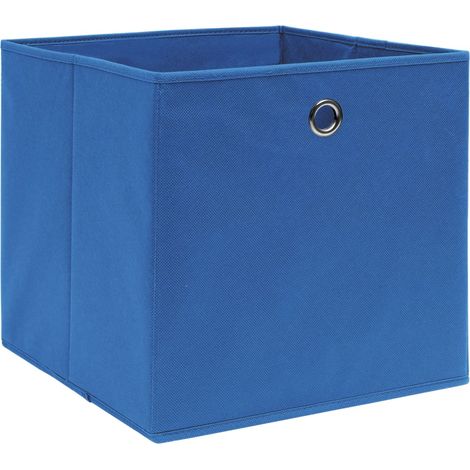 vidaXL Contenitori 4 pz in Tessuto non Tessuto 28x28x28 cm Blu