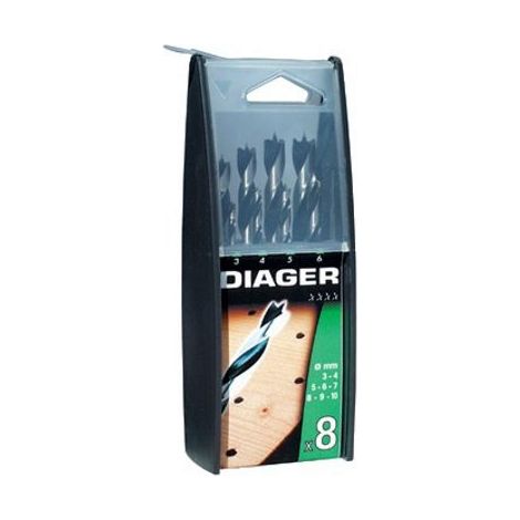 Coffret 8 meches bois 3 pointes pro Ø3 à 10mm Diager (1/3)