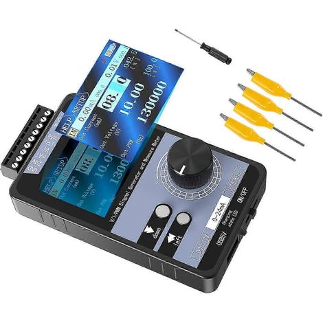 Ampèremètre portable à sortie impulsionnelle, écran couleur, entrée 24 V et entrée USB 5 V pour les tâches de test et d'automatisation industrielle (multicolore) (1/5)