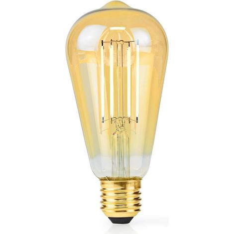 Nedis Bombilla LED filamento E27 ST64 dorada 4.9 W