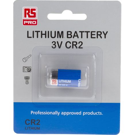 Pile CR2, 3V, RS PRO, Lithium Manganèse Dioxyde, 1Ah ( Prix pour 1 ) (1/2)