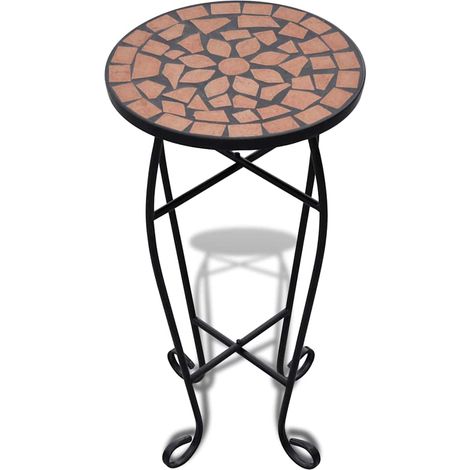 Mesita auxiliar para plantas mosaico terracota vidaXL (1/4)