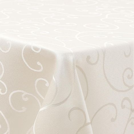 Nappe lavable Jacquard 140x100cm Beige Rectangulaire