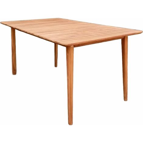 Table de jardin rectangulaire 150 cm bois de teck massif - ANCOLIE (1/4)