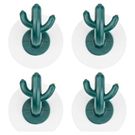 4 Pièces Crochets Adhésifs Cactus Crochets à Serviettes Plastique Crochets Collants Imperméable Crochets de porte murale pour Suspendu Manteau, Peign (1/4)
