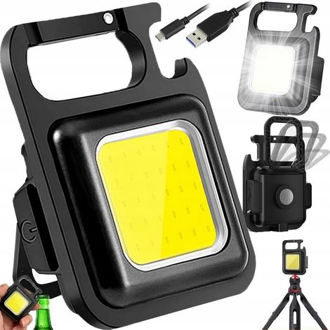 Mini-LED-Taschenlampe, starker Magnet für Taschen und Schlüsselanhänger, multifunktional, USB-C