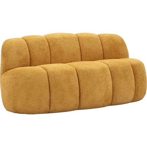 Divanetto Ball in compensato e tessuto senape 145x80x69 cm, seduta h 40 cm