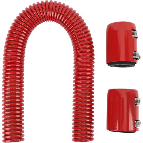 Ortviai Kit de Tuyaux Radiateur en Acier Inoxydable 24 pouces – Rouge, Flexible, pour Raccords 1¼–1¾ pouce (1/5)
