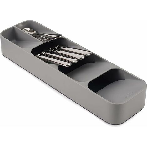 Range Couvert pour Tiroir Compact, Organisateur de Tiroir, Gris,39.611.25.5cm,T-Audace (1/4)