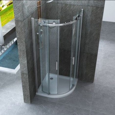 Bagno Italia Box doccia 80x80 cm semicircolare porta scorrevole cristallo 8mm (1/5)