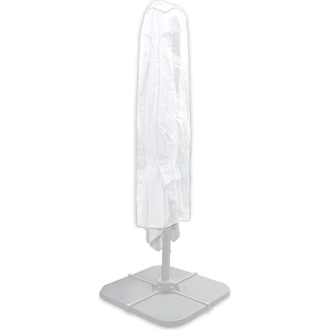Terre Jardin – Housse de parasol déporté blanche en PEVA – Étanche et légère – Diamètre 45 cm, hauteur 190 cm – Anti salissure