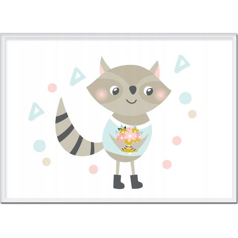 Bildposter im Rahmen, A4 cm, Waschbär, PD207 (1/4)