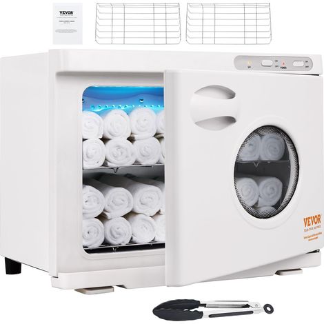 VEVOR Scaldasalviette Armadietto Sterilizzatore 23L con Luce UV 2 Ripiani con Griglia in Acciaio Inox, Scaldasalviette Riscaldamento per Asciugamani Armadietto da Spa Salone di Bellezza Bagno Hotel (1/5)