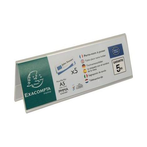 EXACOMPTA Tischnamensschild Exacompta Office Exacryl 21 x 6 x 17 cm (B x H x T) Acryl kristall 5 St./Pack.