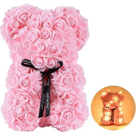Cadeau pour femme - Rose Ours - Cadeau romantique pour Halloween Noël anniversaire mariage Saint-Valentin - Multic FLEUR STABILISEE (1/3)