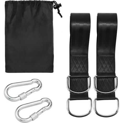 Tree swing suspension kit – Set of 2 adjustable 300cm straps with forged steel safety carabiners