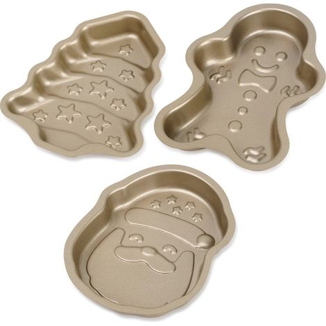 Juego de moldes de acero antiadherentes para galletas navideñas (3 piezas) (1/5)