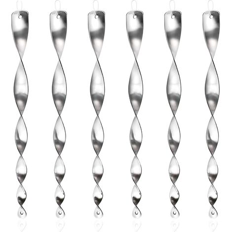 Lot de 6 Répulsif Oiseaux 30 cm Barre Effaroucheur Oiseaux 360 Degrés Réfléchissant en Spirale Lumineux, Dispositif De Contrôle Spiral Ornemental pour Ferme Jardin (1/5)