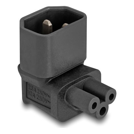 Delock Adaptador de poder IEC 60320 - C14 a C5, macho / hembra, 2,5 A, en Ã¡ngulo de 90Â°